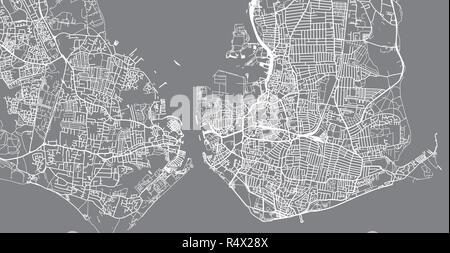 Urban vector city map of Portsmouth, England Stock Vector