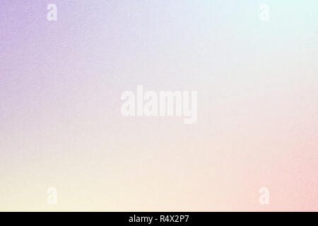 Rainbow pastel gradient background with watercolor paper texture, with Purple, Light Cyan, Cream Yellow, Millenial Pink colors Stock Photo