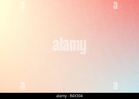 Rainbow pastel gradient background with watercolor paper texture, with Cream Yellow, Red, Apricot, Columbia Blue colors Stock Photo