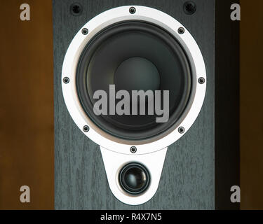 black speaker system close-up Stock Photo