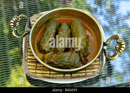 Trabzon style meat and rice wrapped in cabbage leaves (Kara lahana sarmasi) in Turkey Stock Photo