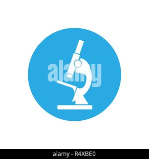 Microscope icon, silhouette. Vector illustration, flat design. Stock Vector