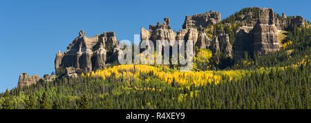 North America, American, USA, Rocky Mountains, Colorado, Uncompahgre National Forest, Owl Creek Pass Stock Photo