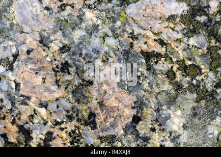 Texture of the polished surface of Filipstad Granite, macro shot Stock Photo