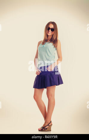 young girl fashion studio shot Stock Photo