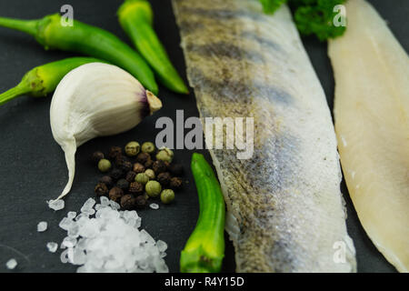 freshwater pike-perch fillet Stock Photo