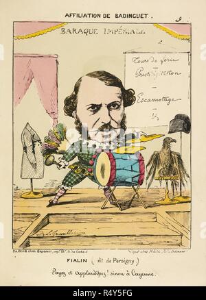 French Caricature -  'Fialin'. Collection de Caricatures et de charges pour servir aÌ€ lâ€™histoire de la guerre et de la ReÌvolution de 1870-1871. Paris. Collection de Caricatures et de charges pour servir aÌ€ lâ€™histoire de la guerre et de la ReÌvolution de 1870-1871. Source: 14001.g.41 vol.1 13. Language: French. Stock Photo