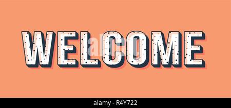 welcome, vintage styled typographic banner Stock Vector