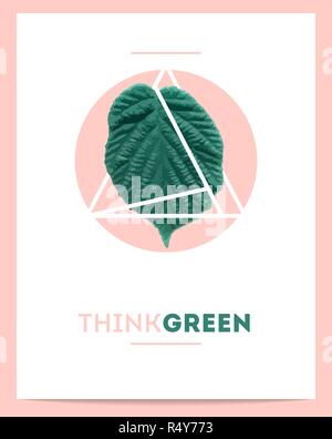 creative poster for 'think green' Stock Vector