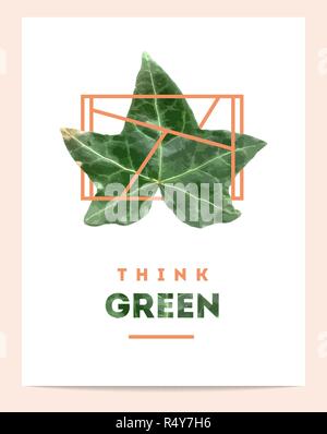 creative poster for 'think green' Stock Vector