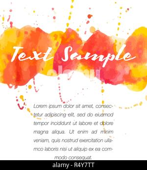 beautiful hand painted watercolor template Stock Vector