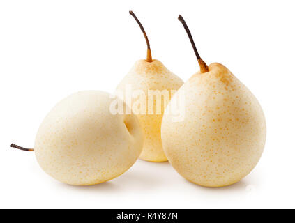 Isolated pears. Chinese pears isolated on white background with clipping path Stock Photo