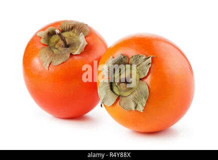 Persimmons isolated on white background with clipping path Stock Photo