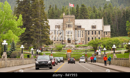 BANFF, AB, CANADA - JUNE 2018: Banff Park Administration Building in Banff. Stock Photo