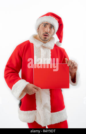 Santa Claus with notebook in his hands Stock Photo
