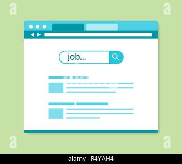 flat design online job search results Stock Vector