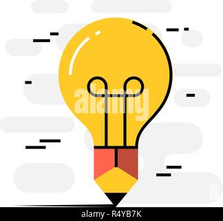 Flat design thin line concept of creative writing Stock Vector