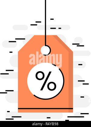 Flat design thin line concept of discount Stock Vector
