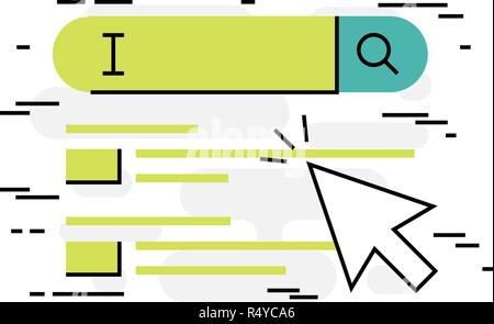 Flat design thin line concept of web search Stock Vector
