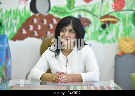 Ostrava, Czech Republic. 28th Nov, 2018. Social worker Elena Gorolova smiles during an interview for the Czech News Agency (CTK) in Ostrava, Czech Republic, on November 28, 2018. Gorolova has been named on an annual BBC list of 100 inspirational and influential women. Credit: Jaroslav Ozana/CTK Photo/Alamy Live News Stock Photo