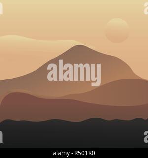 Vector illustration of mountain landscape with forest vector illustration Stock Vector