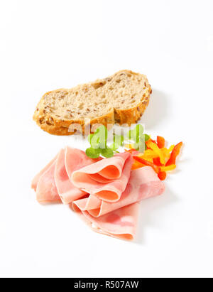 Ham and wholegrain bread Stock Photo