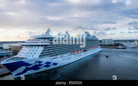 Regal Princess cruise ship docked at Crown Bay, West Indian Company Pier  St. Thomas Virgin Islands Stock Photo