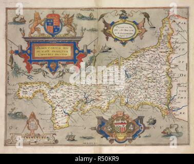 Cornwall Promontorium Hoc Cornubia Dicitur 1576 C London 1579 Map Of Cornwall Image Taken From Promontorium Hoc Cornubia Dicitur 1576 C Saxton Descripsit L Terwoort Antverpianus Sculpsit In C Saxtons Atlas Of England And Wales Originally Published 1579 Source Mapsc7c1 5 Author Saxton Christopher R50kr9 