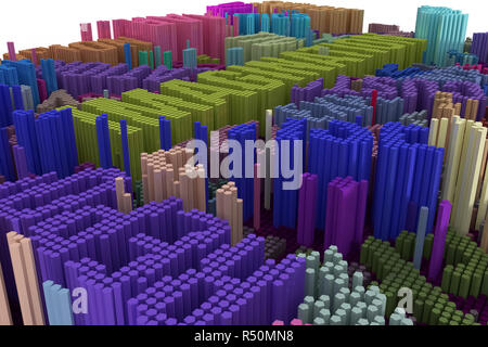 Keyword of Imagination. Colorful 3D rendering. Block, geometric ...