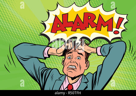 alarm businessman in panic Stock Photo