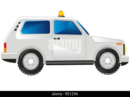 White passenger car Stock Photo