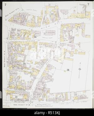 Map of Colchester, Essex. Colchester, (Essex) : [fire insurance plans]. London : Chas. E. Goad Limited, 1909. 63x54cm.; Scale [1:480]. 40ft = 1 inch. Source: Maps 149.b.29.(2) Sheet 7. Stock Photo