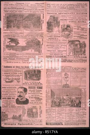 Venice in London at Olympia. A collection of pamphlets, handbills, and miscella. [London], [1893]. Imre Kiralfy's Venice in London at Olympia. Advertisement. 40.5 cm.  Image taken from A collection of pamphlets, handbills, and miscellaneous printed matter relating to Victorian entertainment and everyday life.  Originally published/produced in [London], [1893] . Source: EVAN.3023a, 2nd image. Language: English. Stock Photo