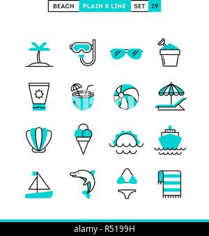 Tropical beach, summer, vacation, cruising and more.  Stock Vector
