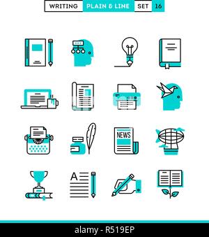 Writing, blogging, bestseller book, storytelling and more.  Stock Vector