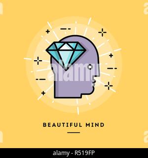 Intellectual excellence, flat design thin line banner Stock Vector