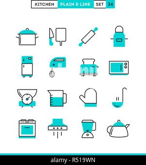 Kitchen utensils, food preparation and more. Stock Vector