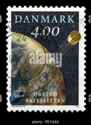 Postage stamp from Denmark in the Satellite series issued in 1999 Stock Photo