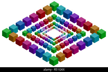 rhomb illusion Stock Photo