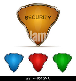 Protection shield set Stock Photo