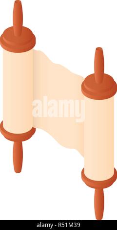 Old torah icon. Isometric of old torah vector icon for web design isolated on white background Stock Vector