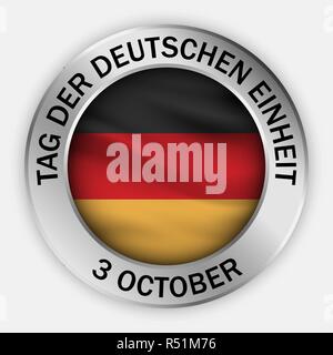 German unity day concept background. Realistic illustration of german unity day vector concept background for web design Stock Vector