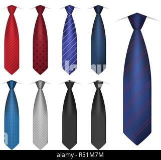 Shirt tie icon set. Realistic set of shirt tie vector icons for web design isolated on white background Stock Vector