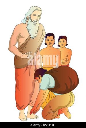 Man sought Blessing Stock Vector