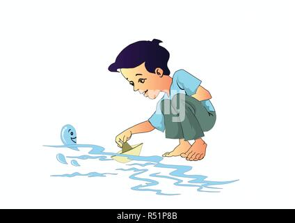 Boy Playing Stock Vector
