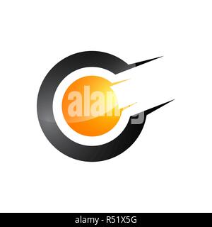 C letter. C monogram. Abstract letter like labyrinth. Network logo. Typography. Loader icon Stock Vector