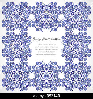 Arabesque vintage frame border elegant floral decoration print f Stock Photo