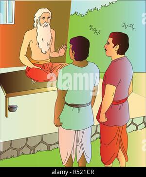 Master and Disciples Stock Vector