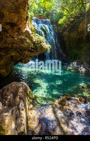 Waterfall of Akchour, Talassemtane National Park, Morocco Stock Photo