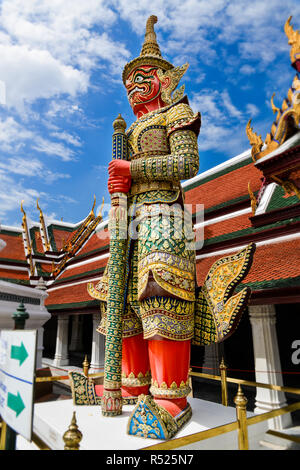 Demon Guardian statue at the grand palace Thailand  from free royalty photo place area. Stock Photo